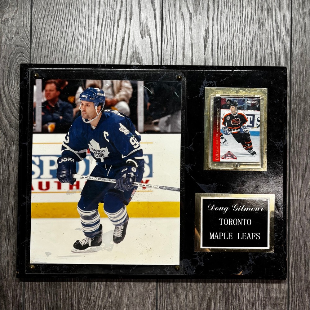 Doug Gilmour Toronto Maple Leafs Vintage Plaque with Pinnacle Trading Card 15x12